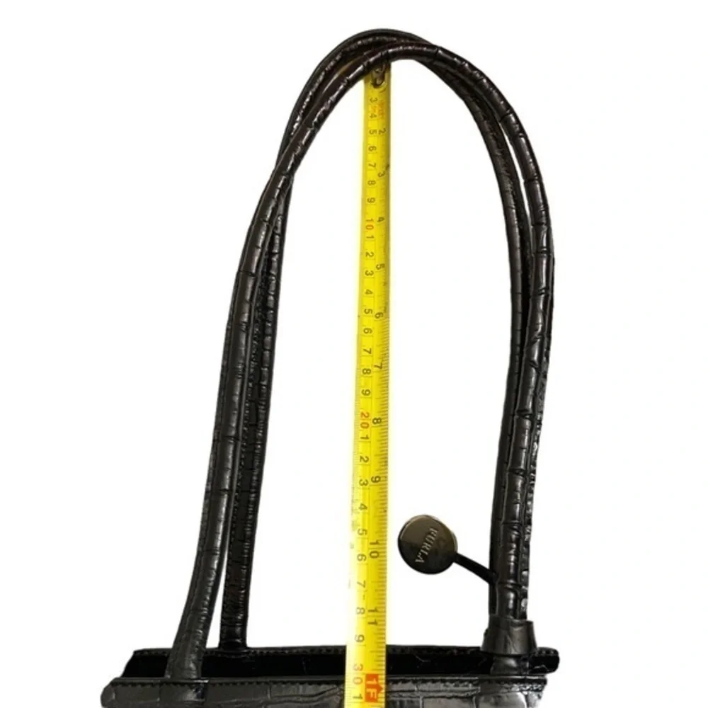 Furla black embossed leather multi compartment tote bag